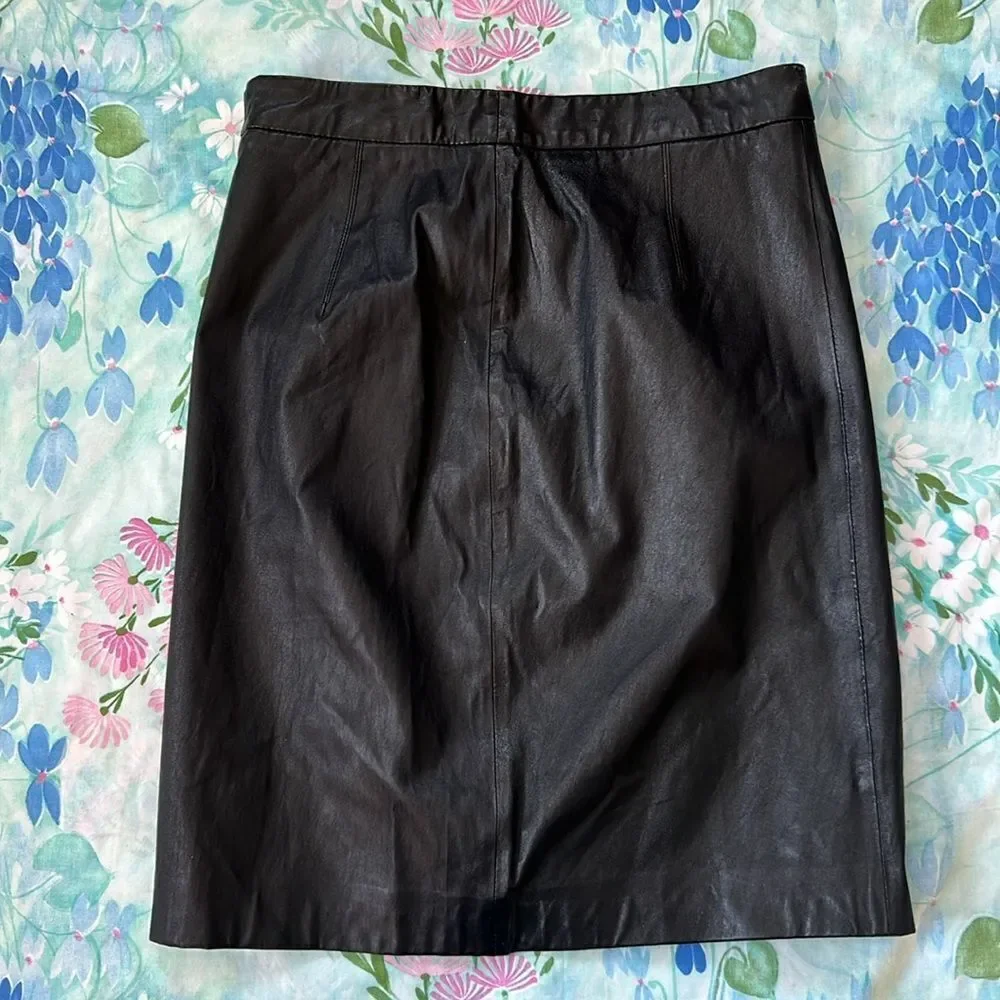 Milly Lamb Leather Skirt - 6 - Picture 6 of 11